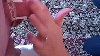 hey once i snap this lock on your cock you're my total slave forever
