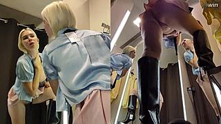 hidden cam spies juicy upskirt pussy in dressing room blonde tease