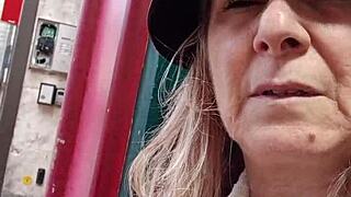 i'm your french slave maid bent over chained in public getting humiliated with dildo in asshole... oops exhib outdoor