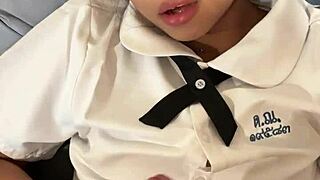 Petite 18yo Asians gulp huge interracial cumshots in homemade cumpilation