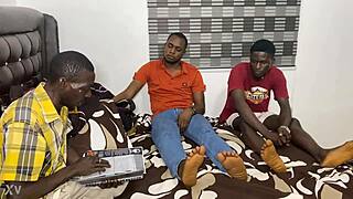 Teacher and Classmates Run Raw Train on Petite Student in Classroom Orgy