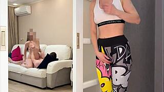Stepdaughter Watches Stepdad Pound Stepmom Then Begs for Same Doggystyle Pounding Russian Style