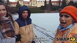 a sunday walk turns into hot wife swap threesome with perfect body latina