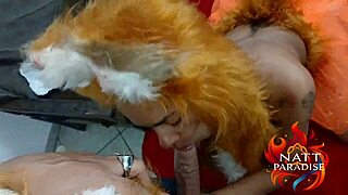 raposinha moans as raposao bends her over car for deep anal pounding 😩🍆 cum in mouth swallow