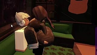 Woman's Ripped Leggings Lead to Cafe Counter Monster Cock Thrusts