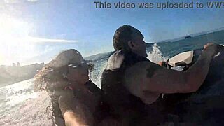 she hits the jet ski waves in guarujá sp beach with her big brazilian ass bent over for first time latina teen fun
