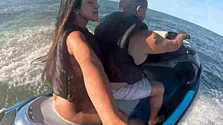 she hits the jet ski waves in guarujá sp beach with her big brazilian ass bent over for first time latina teen fun