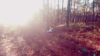 A teasing forest walk turns into deepthroat gagging on big black cock for curvy latina teen submissive