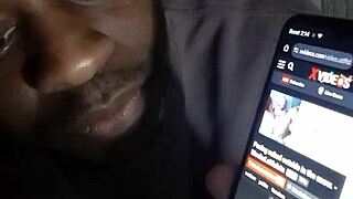 Ebony beauty braves snowy outdoors for wild fun like mine