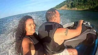 she hits the jet ski waves in guarujá sp beach with her big brazilian ass bent over for first time latina teen fun