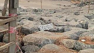Wife's Juicy Pussy Flashes Wild on the Beach! Who's Watching?