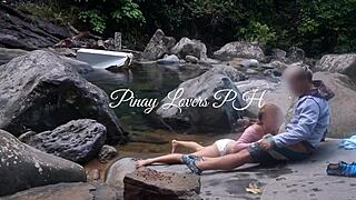 Pinay student slut dragged to river for hardcore outdoor public fuck scandal!