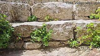 brazilian couple damiana flowers fucks in european tourist castle