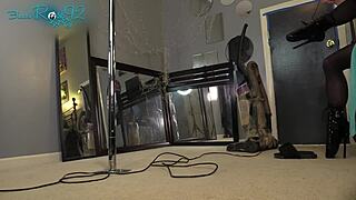 hot milf vacuums sexy in hobble boots and heels 👠🧹