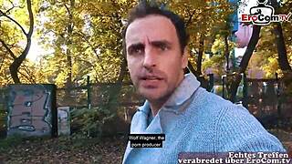 Skinny blonde milf street blind date turns wild! 😈🔥