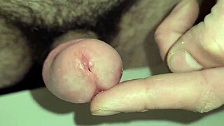 You edge my frenulum till I finally cum hard