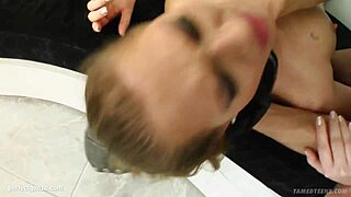 mel takes it rough from tamed teens in wild fetish pounding