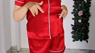 Stepmom STRIPS teases STEPSON does BLOWJOB takes CUMSHOT on HUGE tits