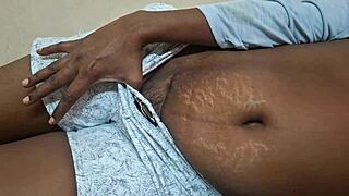 hot tamil wife strips teasing her wet pussy with banana before roommate rips clothes for monster cock sex