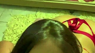 Naughty tranny chokes on cock then takes hard fuck and mouth cum
