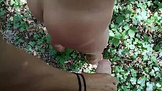 wild outdoor public brittany woods bent over doggystyle monster cock blowjob nature fuck!