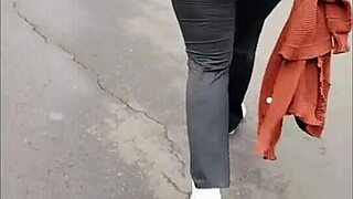 Walking with stepmom no panties 😏 flashing big tits 🔥