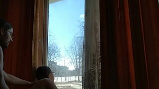 helga bosk squirts in risky bareback window fuck as people pass