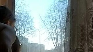 helga bosk squirts in risky bareback window fuck as people pass