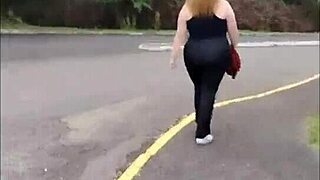 Walking with stepmom no panties 😏 flashing big tits 🔥