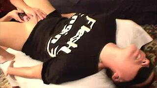 Misty Haze blindfolded licks Erika's wet cunt during intense lesbian oral session