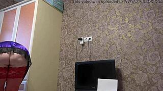 a busty milf with hairy pussy gives golden shower on skype webcam showin panties