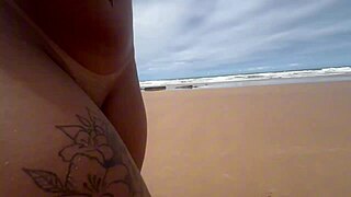 Me and my latina friend strip bikinis on bahia beach for all horny guys gangbang.