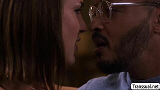 horny shemale bareback anal fucks tipsy black dude hard