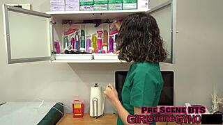 a stimulating exam with mara luvs shaved pussy vibrator orgasm