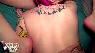 Damn collared threesome bangs submissive alt milf and brunette babe with creampie cum swap!