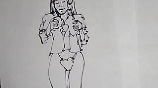 she sketches freely in jeans fighting off masturbation urges part 6
