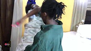 first time house girl giggles while licking her madam’s juicy clit wet