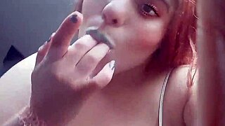 Ginger Paris Shoves Chocolates Deep In Lingerie-Clad Pussy For Sexy Masturbation