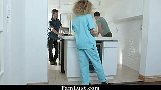 WOW! Nurse Stepsis Blackmailed by Perv Bro for Hard Hospital Fuck!