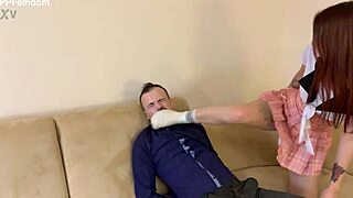 Perverted Students Spit All Over Humiliated Teacher's Face In Double Femdom Domination