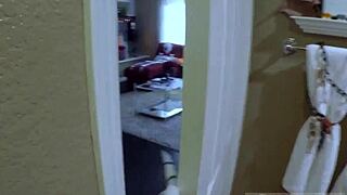 teen in panties having halloween fun