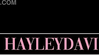 hey hayley the big ass blonde waitress straps up after work for hardcore lesbian dildo pounding