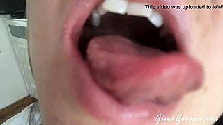 skinny teen blonde drools saliva tongue deep in throat fetish play?