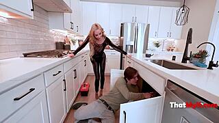busty blonde danae mari cheats on boyfriend sucking blue collar cock rough style