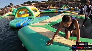 asian college teen pounds big cock with boyfriend at waterpark then hardcore sex
