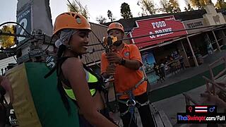 asian college teen pounds big cock with boyfriend at waterpark then hardcore sex