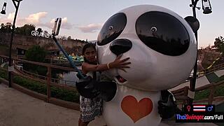 asian college teen pounds big cock with boyfriend at waterpark then hardcore sex