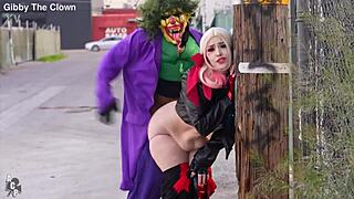 harley quinn rachel luxe fucked by gibby the clown joker big black cock huge tits interracial cosplay