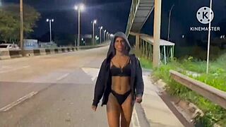damn esposa's getting railed hard by a hung dude on the via light 😍 outdoor public flashing wife fucking exhibitionist couple first time cuckold humiliation