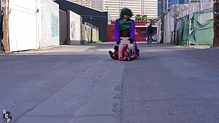 harley quinn rachel luxe fucked by gibby the clown joker big black cock huge tits interracial cosplay